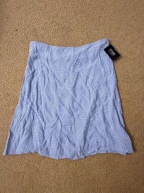 Brandy Melville Light Blue Mini Skirt with Tiny White Floral Print